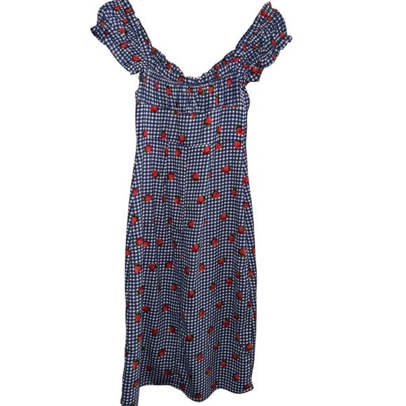 Urban Outfitters Women's XS Strawberry Dress Y2K milkmade Cottagecore Gingham - Picture 3 of 7